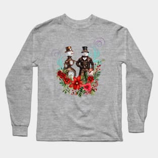 What could be more romantic than a steampunk  snowman and steampunk snowwoman Long Sleeve T-Shirt